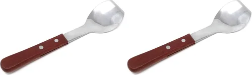 Vista 8 de Honbay Cuchara de helado de acero inoxidable con mango de madera para cocina