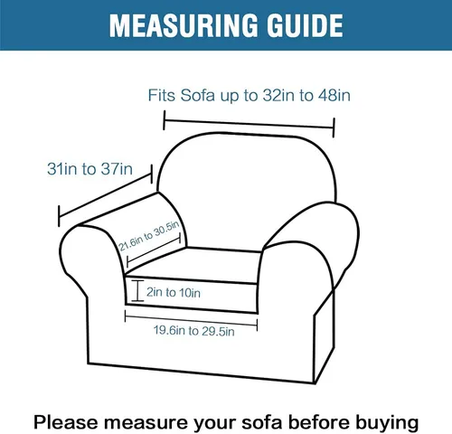Vista 6 de H.VERSAILTEX Fundas de sofá superelásticas de 2 piezas para fundas de sillón, fundas de silla de sala de estar, con estilo moderno suave y grueso