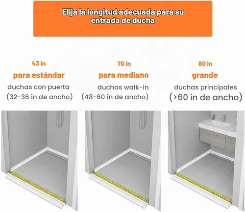 Vista 2 de Protector contra salpicaduras de ducha de 67 pulgadas, presa