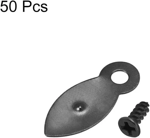 Vista 3 de uxcell Botón de giro de marco, 7/8 pulgadas de metal plano con tornillos para colgar imágenes, fotos, dibujos y carteles, 50 piezas (negro)