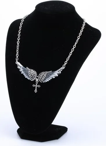 Vista 3 de Jewelry - Gargantilla con colgante de alas de ángel de la guarda, 18 + 2 pulgadas
