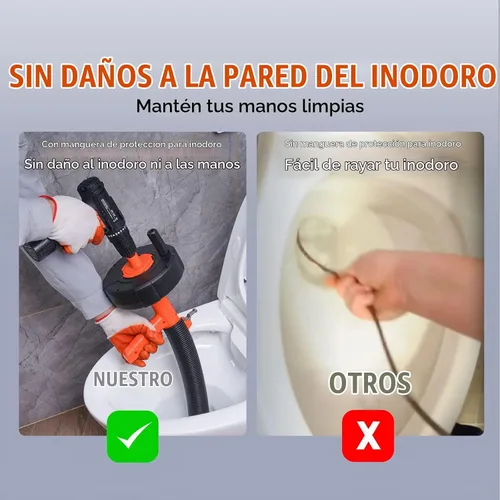 Vista 6 de VEVOR Barrena de drenaje de 25 pies, alimentación automática de serpiente de fontanería, serpiente de plomería con accesorio de taladro, removedor