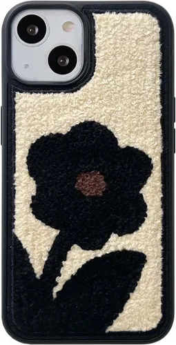 Vista 11 de Funda de briquetas linda y esponjosa para iPhone 14, 6.1 pulgadas (negro)