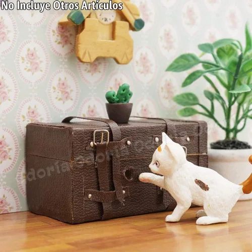 Vista 5 de Odoria 1/12 Maleta de maletero miniatura Accesorios de decoración de casa de muñecas