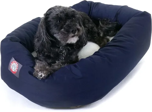 Vista 11 de Cama para perros Bagel de 40 pulgadas negra y Sherpa de Majestic Pet Products Negro