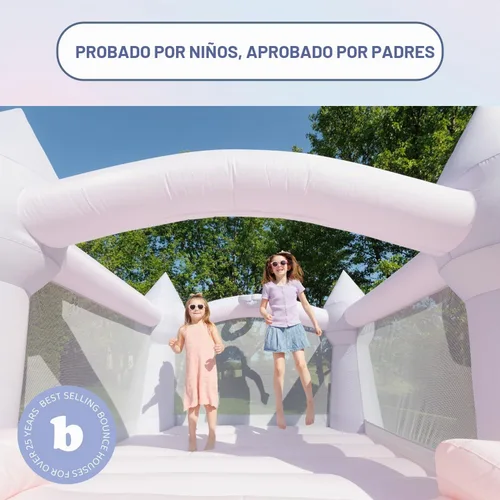 Vista 3 de Bounceland Bouncy Castle Daydreamer Casa Inflable Temática de Algodón de Azúcar, Casa Inflable Pastel con Tobogán, 12 pies de largo x 9 pies