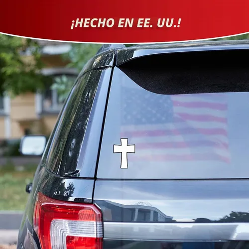 Vista 6 de Decalcomania - Calcomanías de cruces cristianas para ventana de coche o camión, calcomanía de cruz blanca y negra para automóvil y calcomanías
