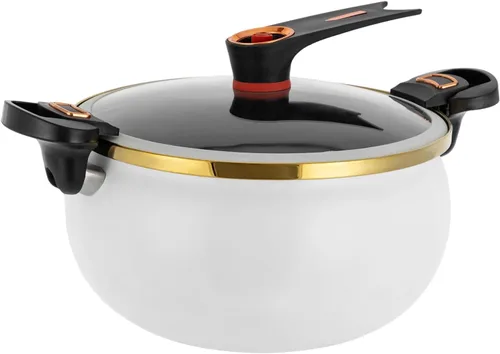Vista 6 de Olla de cocina, 8L/8.45 cuartos de galón, multifunción, olla antiadherente de gran capacidad con tapa transparente, olla redonda universal