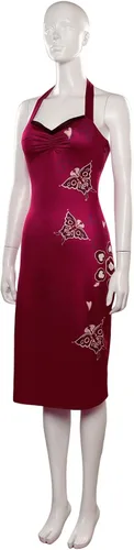 Vista 2 de Verycos Ada Wong Cosplay Cheongsam Re4 - Vestido rojo Remake para mujer, vestido con abertura alta, trajes de mariposa para Halloween