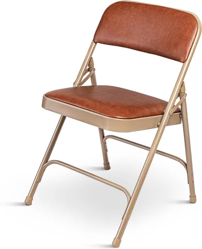 Vista 4 de OEF Furnishings OEF1203 Silla plegable acolchada de vinilo de grado comercial (marrón, paquete de 4)
