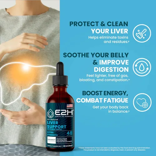 Vista 2 de Suplemento para el hígado totalmente natural, suave limpieza y desintoxicación del hígado, revitaliza tu hígado y tu salud, fórmula líquida muy