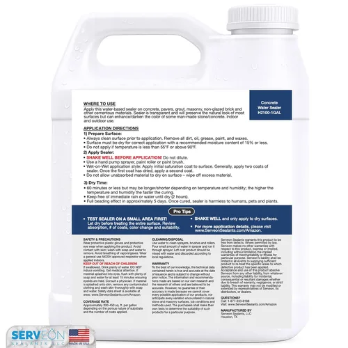 Vista 7 de Sellador para piedra Serveon Sealants H2Seal H2100 de categoría profesional para piedra natural, mortero, ladrillos, baldosas y piedra artificial