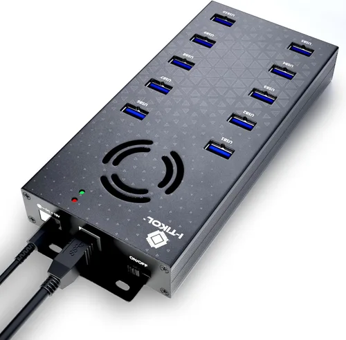 Vista 8 de Hub USB 3 0 - Concentrador USB alimentado por 10 puertos - Concentrador expansor USB de carga y transferencia de datos de alta velocidad - Divisor