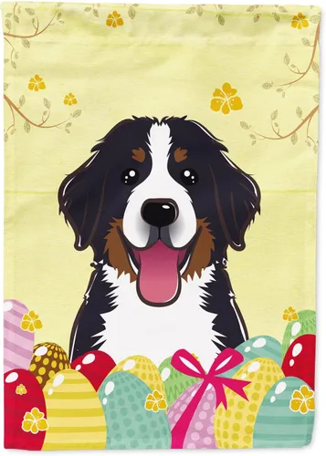 Vista 24 de Caroline's Treasures BB1920CHF - Bandera de caza de huevos de Pascua con diseño de bulldog francés, para casa, gran porche, para colgar en la pared