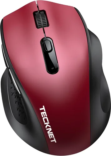 Vista 10 de TECKNET Ratón inalámbrico para computadora portátil, ratón inalámbrico Bluetooth de modo dual (BT5.2/3.0 y 2.4G), diseño ergonómico, DPI de 5