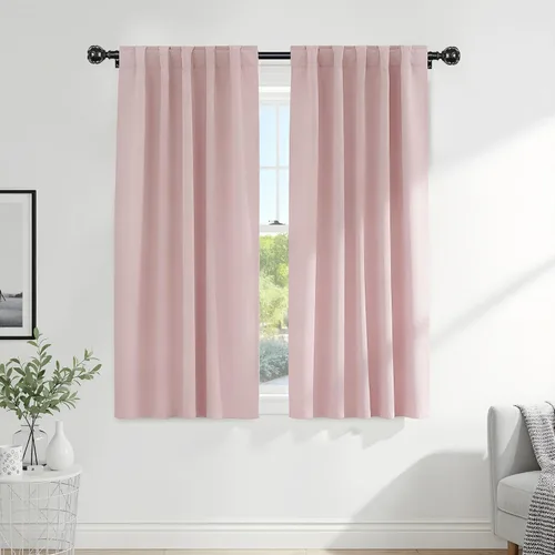 Vista 112 de PONY DANCE Cortinas cortas con aislamiento térmico para ventana pequeña, para guardería, baño, cocina, lavandería, caravana, sótano, 29 pulgadas