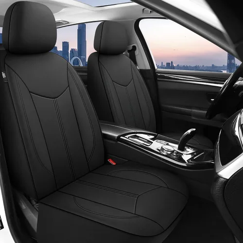 Vista 2 de CAROMOP Funda de neopreno para asiento de automóvil, 2 asientos delanteros, fundas de asiento impermeables para automóviles, ajuste universal