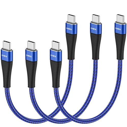 Vista 20 de Cable USB C a USB C de 3 pies, paquete de 3 unidades, 100 W, tipo C a C Negro