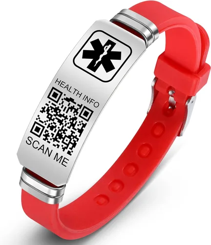 Vista 21 de Medical Bracelets for Men Women with QR Code Medical Alert ID Bracelets