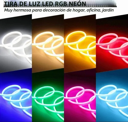 Vista 4 de SYMHMT - Tira de luz LED RGB de neón, CA 110 V/multicolor, regulable, multimodos, impermeable, flexible, con control remoto (32.8 pies, RGB)