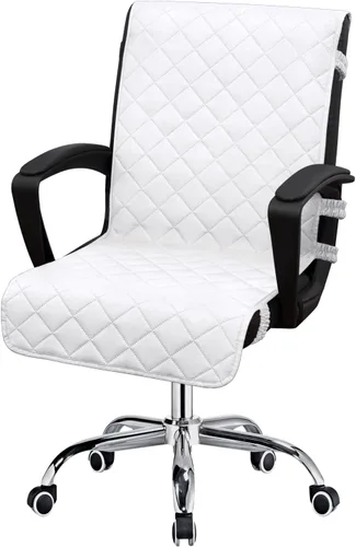 Vista 8 de Easy-Going Funda reversible para silla de oficina, resistente al agua, funda suave para silla de computadora de escritorio con hebilla
