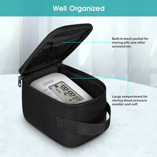 Vista 3 de MEDMAX Funda de transporte compatible con monitor de presión arterial OMRON Bronce BP5100 / Upper Arm 3 Series Home Monitor de presión arterial