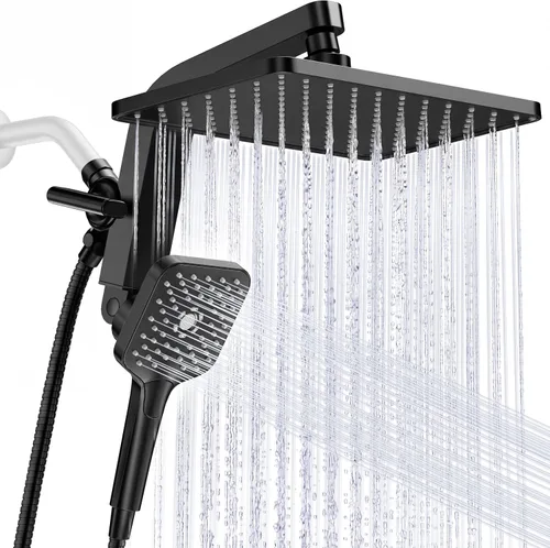Vista 11 de KOSNEW® 12" XXL Rainfall Shower Head with Handheld Combo, Chrome Polished