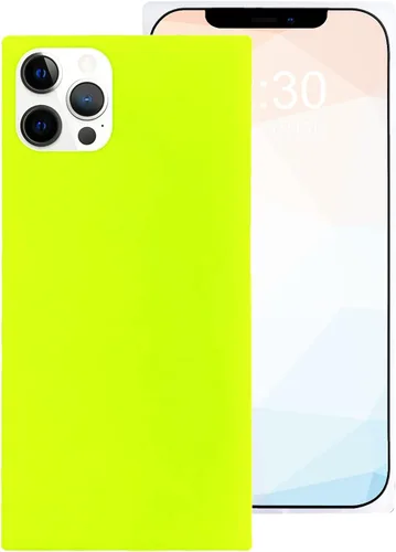 Vista 23 de Compatible con Neon Phone Rectangle iPhone 14 Funda para mujer, diseño de lujo de fluorescencia brillante, flexible, suave, delgada, de gel de goma