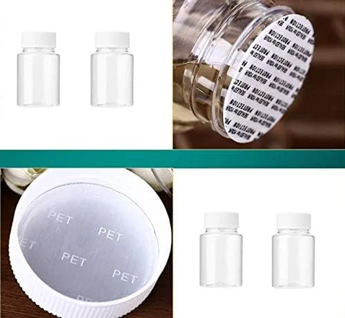 Vista 3 de HLLMX - 8 botellas vacías de plástico transparente para píldoras, botella de reactivo químico, botella de líquido botella de polvo sólido, 0.7 fl oz