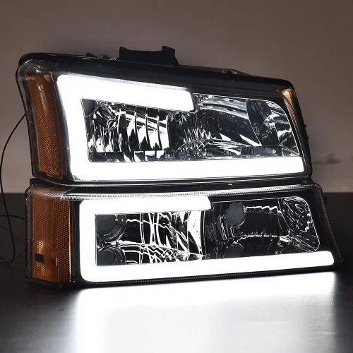 Vista 4 de PIT66 Faros LED, Compatible con 2003-2006 Chevy Silverado 1500 2500 3500 HD 2003 2004 2005 2006, Compatible con 2003-2006 Chevy Avalanche 1500 2500