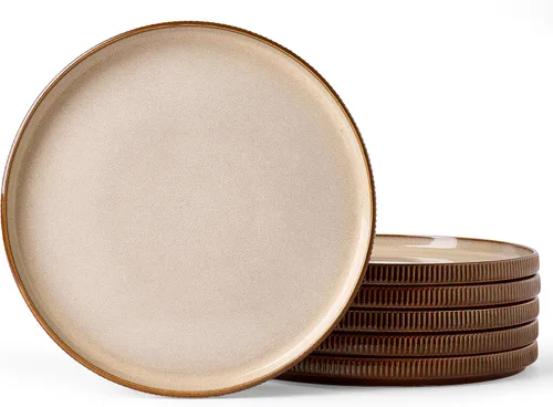 Vista 25 de famiware Star Platos de Ensalada para 6, Juego de Platos de 8 Pulgadas, Vajilla de Gres, Platos Pequeños para Postre, Ensalada, Aperitivo, Blanco