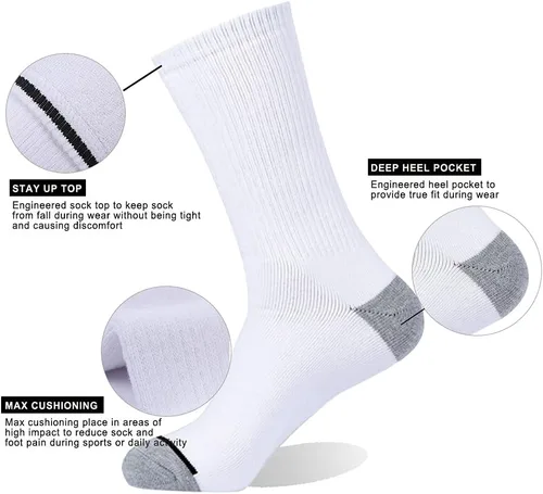 Vista 6 de EnerWear 10P Pack Unisex Cotton Moisture Wicking Cushion Crew Socks