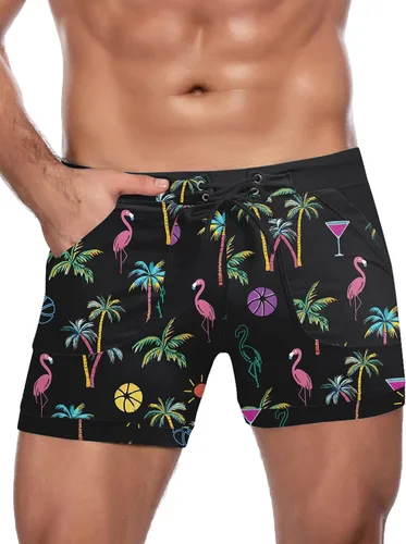 Vista 28 de COOFANDY Trajes de baño para hombre Slip de natación sexy Traje de baño de pierna cuadrada Traje de baño Short de natación Traje de baño con 4