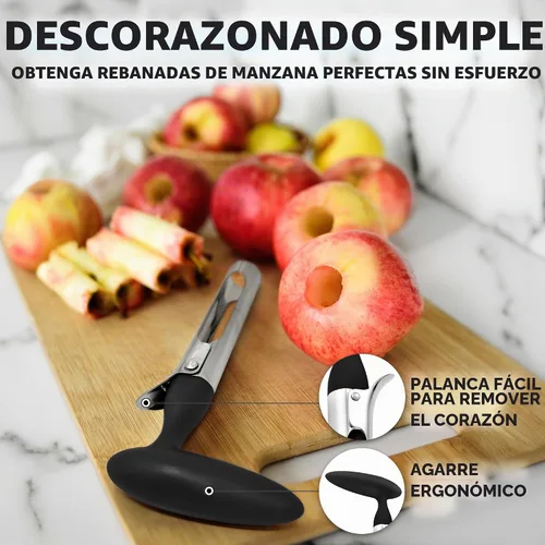 Vista 7 de Zulay Kitchen Herramienta Premium para Descorazonar Manzanas - Hojas Ultra Afiladas de Acero Inoxidable y Serradas para Descorazonar Fácilmente