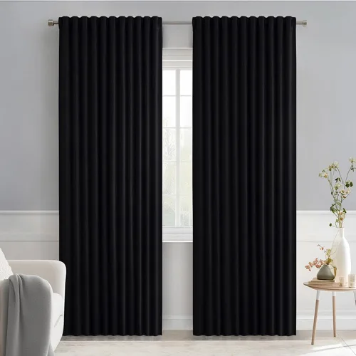 Vista 115 de MIULEE Cortinas opacas con pestaña trasera de 63 pulgadas de largo, juego de 2 paneles para sala de estar, dormitorio, privacidad, bolsillo
