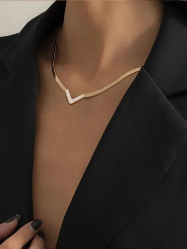 Vista 5 de Long tiantian Collar grueso de oro para mujer, collar de cadena gruesa en capas, collar punk para mujer, gargantilla gruesa, regalo de joyería