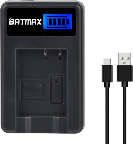 Vista 6 de Batmax Batería DMW-BCG10 + cargador USB LCD rápido para cámaras Panasonic DMW-BCG10, DMW-BCG10E, DMW-BCG10PP y Panasonic Lumix DMC-3D1, DMC-SZ8