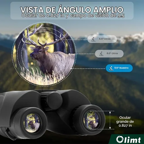 Vista 5 de Binoculares compactos de 6 x 25, mini bolsillo pequeño tamaño portátil 9.5 ° campo de visión gran angular de 0.827 in, ocular grande, gafas ED