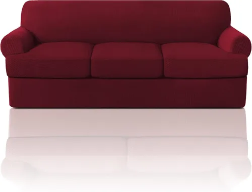 Vista 46 de PrinceDeco Fundas elásticas para sillón de 2 piezas, fundas de sofá para sillas con cojines en forma de T, fundas suaves para muebles con 1 funda