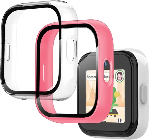 Vista 9 de Paquete de 2 fundas compatibles con T-Mobile SyncUp Kids Watch, carcasa rígida de policarbonato con vidrio templado para accesorios de reloj SyncUp