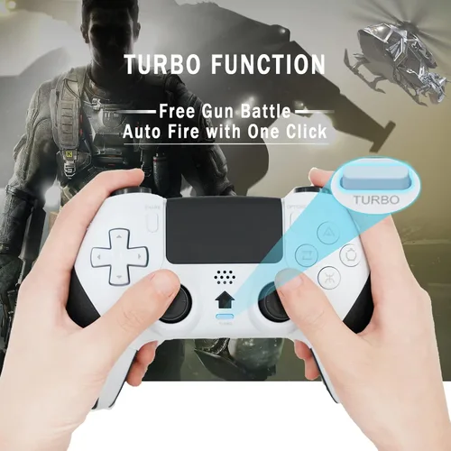 Vista 2 de TERIOS Control inalámbrico Pro compatible con PS4PS4 ProPS4 Slim Console, control remoto para juegos con batería recargable integrada de 800 mAh