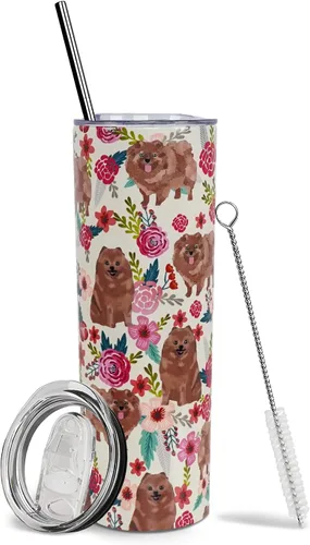 Vista 42 de Dachshund - Vaso de viaje aislado de acero inoxidable de 20 onzas con asa y pajilla, regalo para mujer, para el Día de la Madre, a prueba de fugas