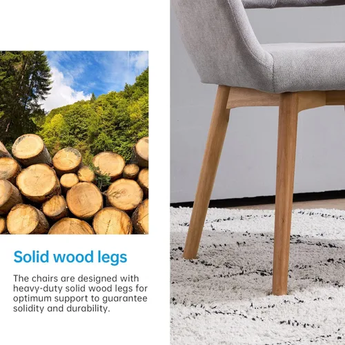 Vista 5 de Sillas modernas para comedor con patas de madera maciza, para sala, comedor
