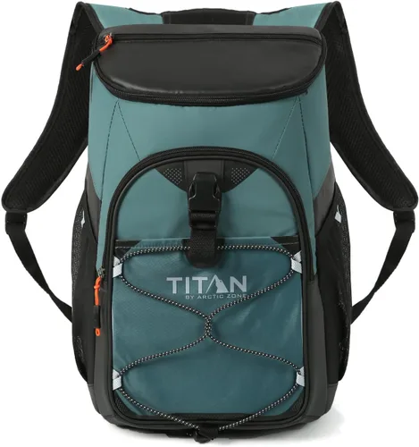 Vista 11 de Titan by Arctic Zone Backpack Cooler, Insulated Soft Sided Bag with Leak Proof Lining and Padded Straps, for Lunch, Picnic, and Travel, 24 Can Gris