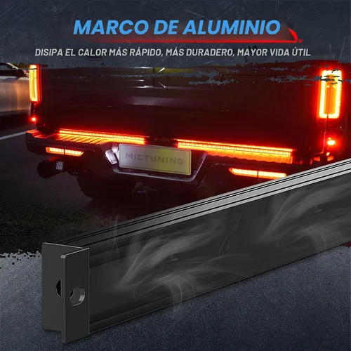 Vista 5 de MICTUNING Barra de Luz Triple para Portón Trasero Impermeable Plug-and-Play Marco de Aluminio con Conector Plano de 4 Vías - Señal de Giro