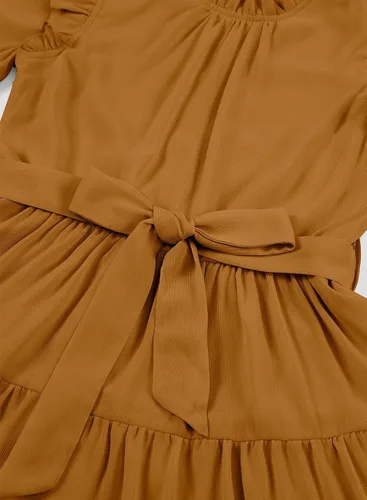 Vista 5 de blibean Vestidos elegantes con cinturón para niñas de 4 a 13 años