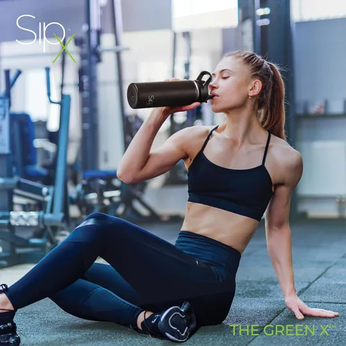 Vista 4 de SIPX™ Botella de Agua Aislada de 18 oz con 3 Tapas – Acero Inoxidable a Prueba de Fugas, Triple Aislamiento – Frío 24 Horas/Caliente 12 Horas