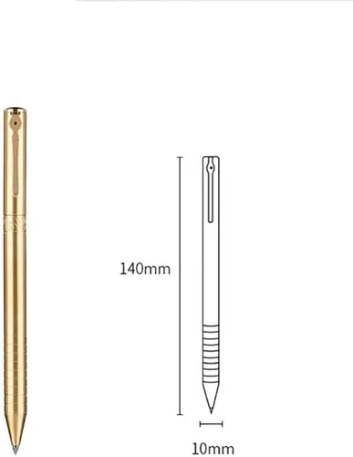 Vista 6 de Pluma retráctil de latón macizo de repuesto giratorio, bolígrafo de firma de bolsillo EDC con clip