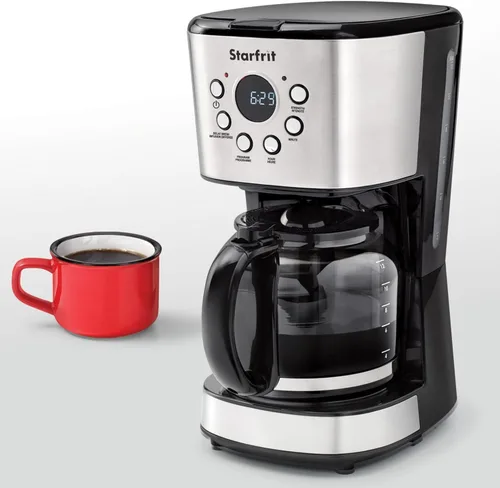 Vista 7 de Starfrit Cafetera de goteo programable - 12 tazas - Pantalla LCF - Diseño de acero inoxidable