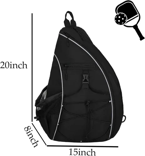Vista 4 de Bolsa de Pickleball Goloni para Mujeres, Mochila de Pickleball para Hombres, Bolsa de Hombro Ligera con Gancho para Cerca, Gran Capacidad, Bolsillo